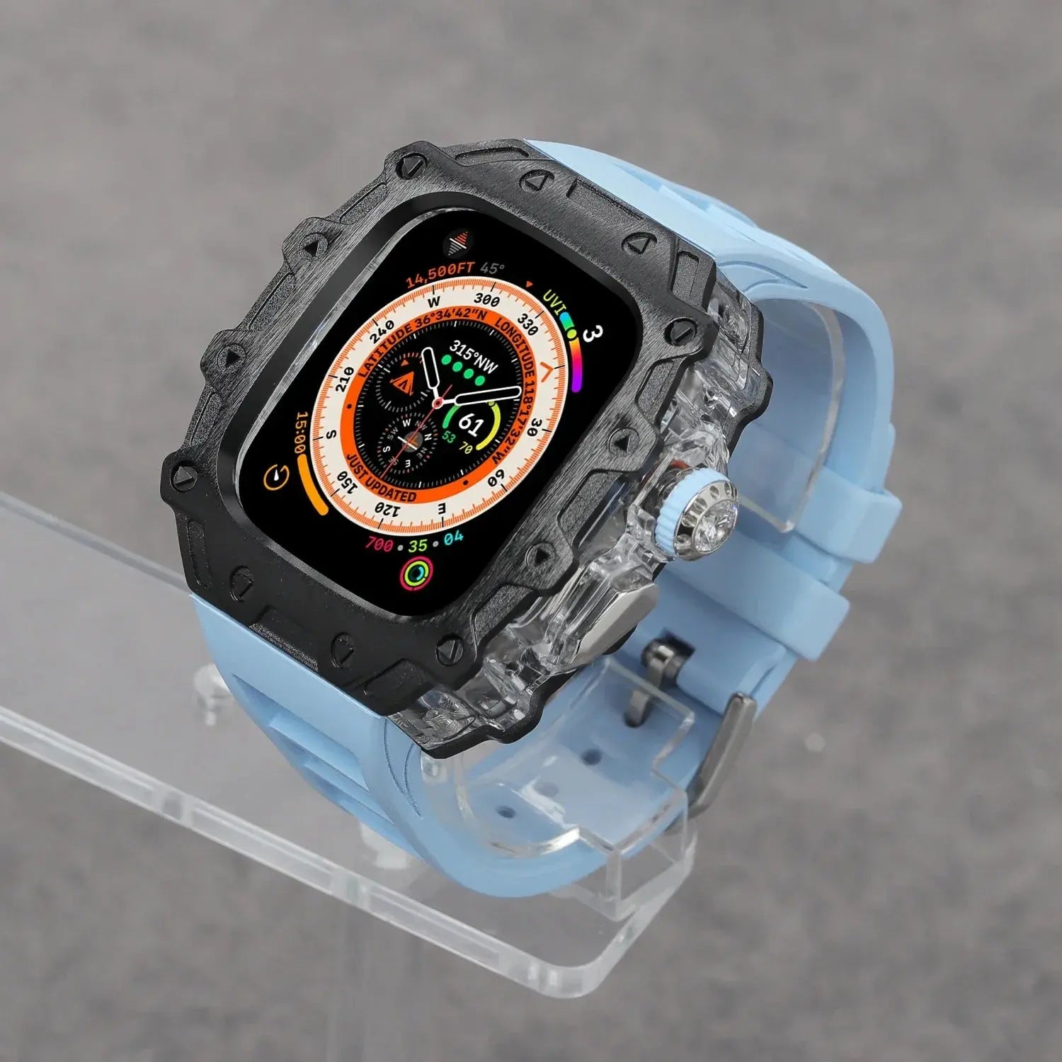 Titanium Alloy Case and Fluorubber Band Combo for Apple Watch Ultra and Ultra 2 - Pinnacle Luxuries