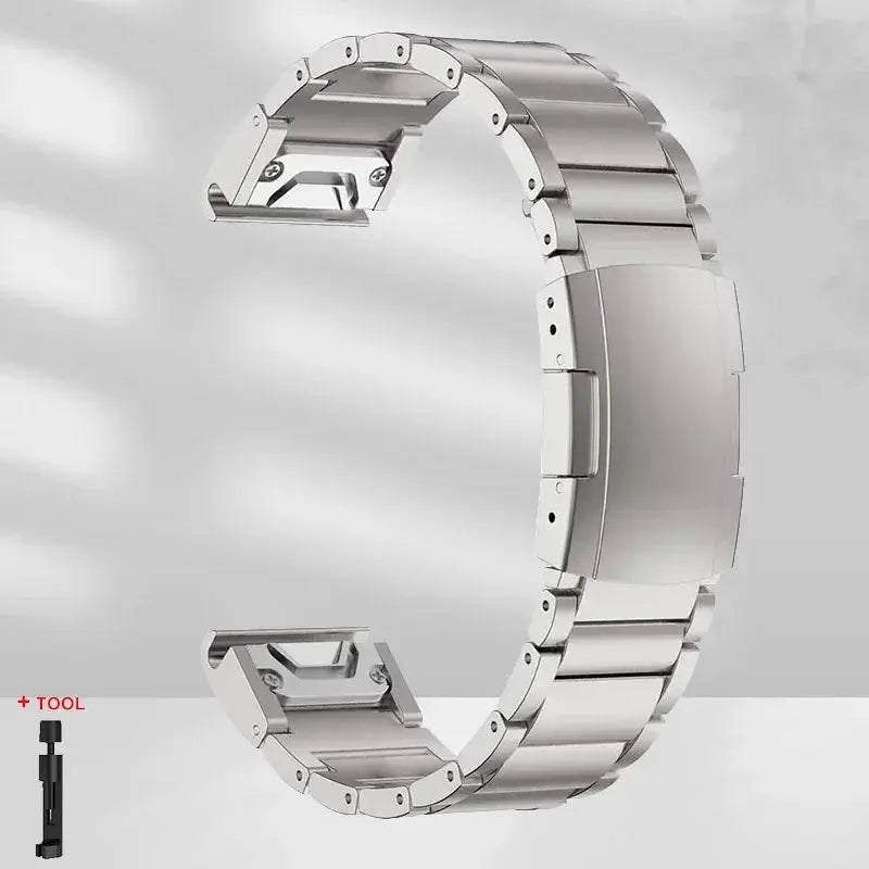 TitanFlex Elite Titanium Band for Garmin Watch 26mm 22mm