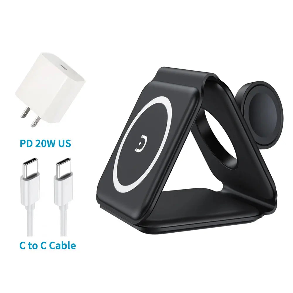PinnacleCharge Pro 3-in-1 Foldable Wireless Charging Station - Pinnacle Luxuries