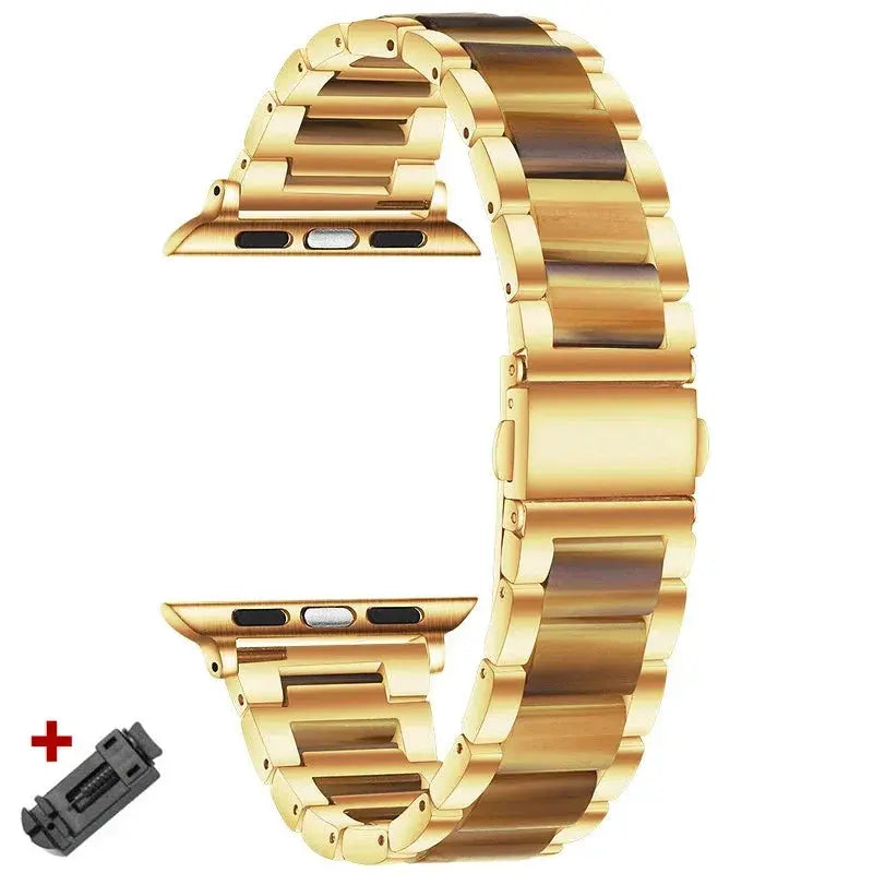 EleganceFit Resin & Stainless Steel Band for Apple Watch Series 10 – Luxury Style for Modern Women