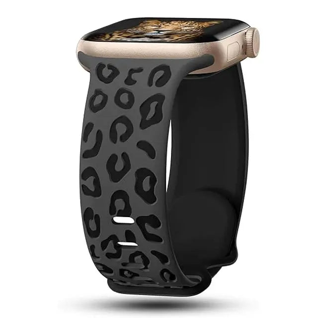 EveGlow Engraved Women's Leopard Band for Apple Watch