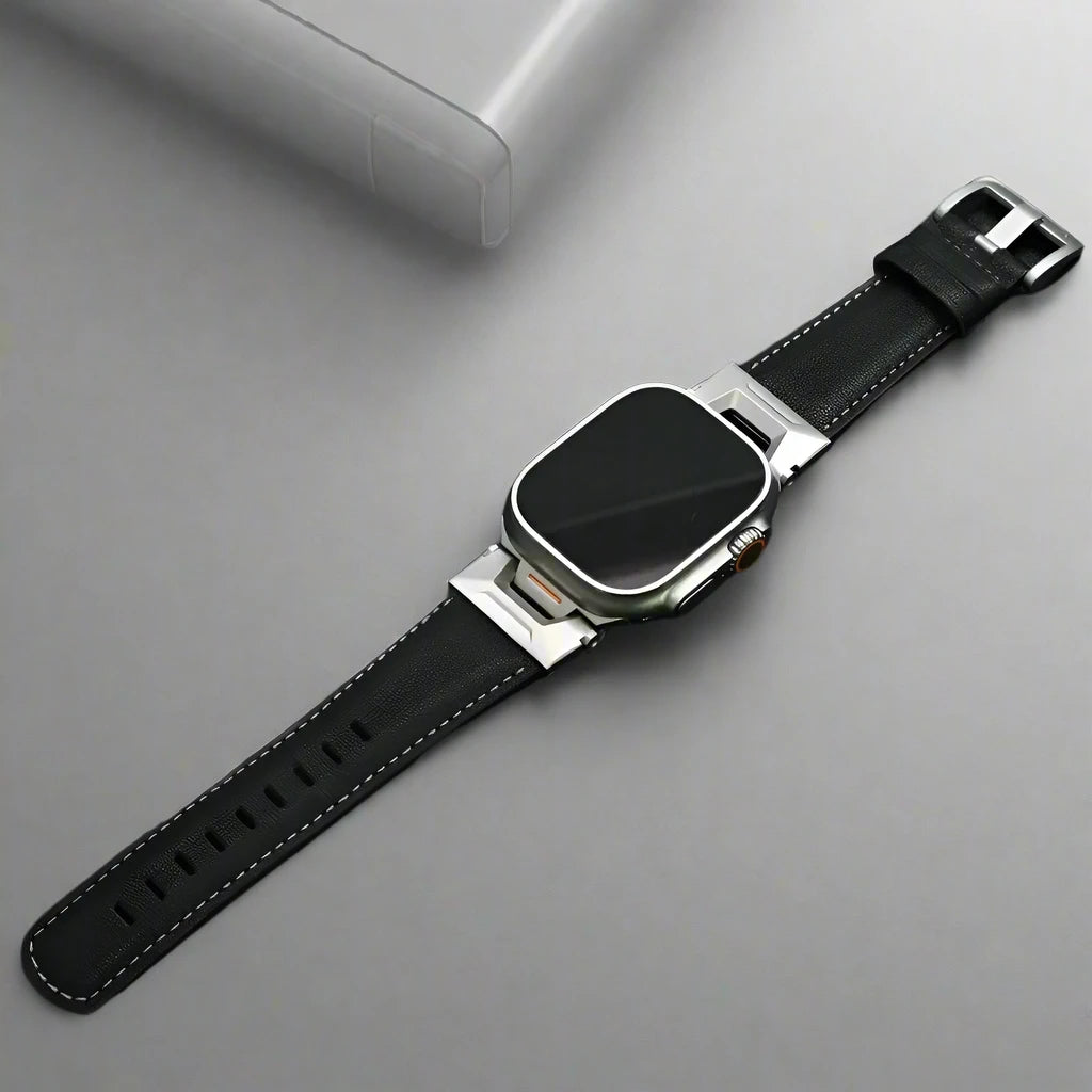 Genuine Leather Luxury Band for Apple Watch Series 10 (46mm), Ultra 2 (49mm), Series 9 & Previous Models