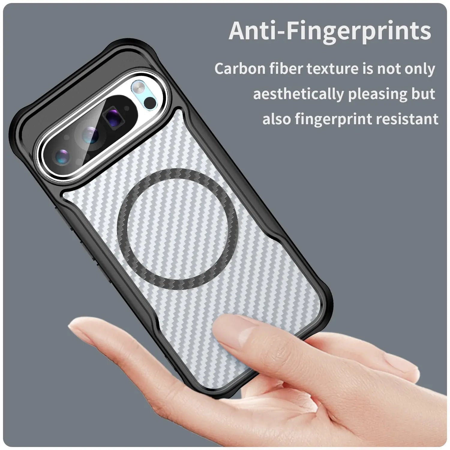 Magnetic Frosted Carbon Fiber Pattern TPU+PC Case For Google Pixel 9 Pro XL Pixel9 Pro XL 5G ShockProof Alloy Lens Phone Cover Pinnacle Luxuries