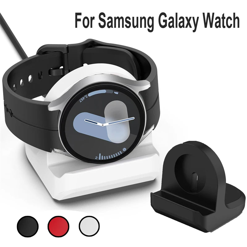 Silicone Charger Dock Holder for Samsung Galaxy Watch 7/6/5 - Pro Charging Stand for Galaxy Watch Ultra 47mm