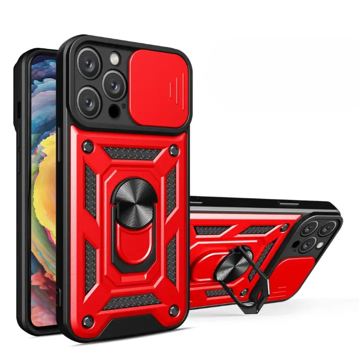 Case For iPhone 15 Pro Max 14 Pro 13 12 11 Pro Max XR XS Max 7 8 SE Slide Camera Magnetic Kickstand Armor Shockproof Phone Cover Pinnacle Luxuries