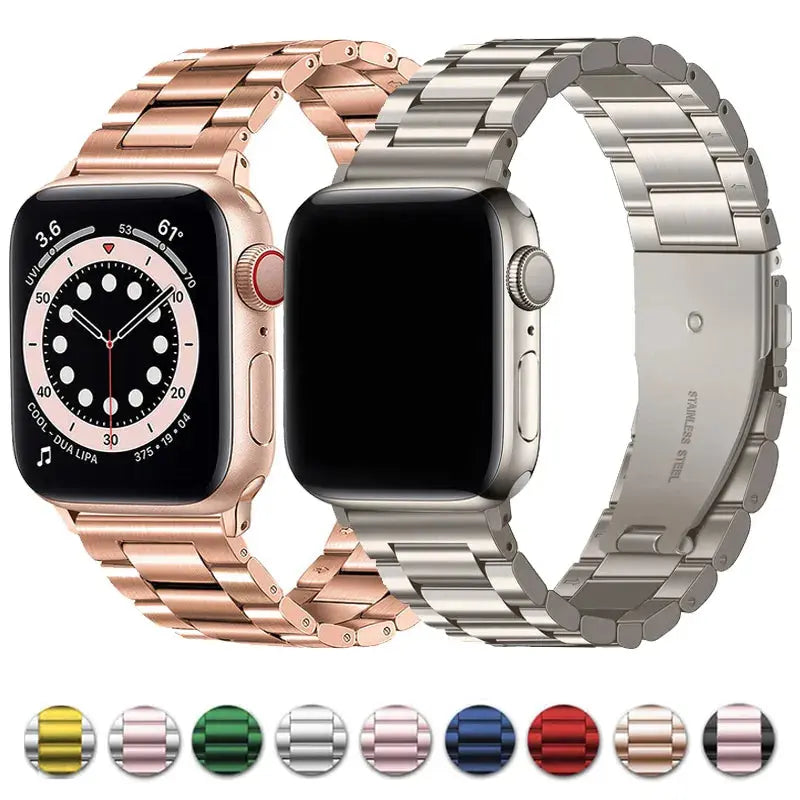Stainless Steel Strap for Apple Watch Ultra 2 Band 49mm 40mm 44mm 42mm 41mm 45mm Bracelet IWatch Series 9 8 7 SE 6 5 4 WatchBand Pinnacle Luxuries