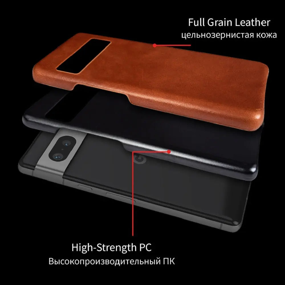 Oil Wax Genuine Leather Case For Google Pixel 7 Shell Series 7Pro 6A 6Pro Aesthetic Vintage Phone Cover Capa Back Coque Carcasa Pinnacle Luxuries