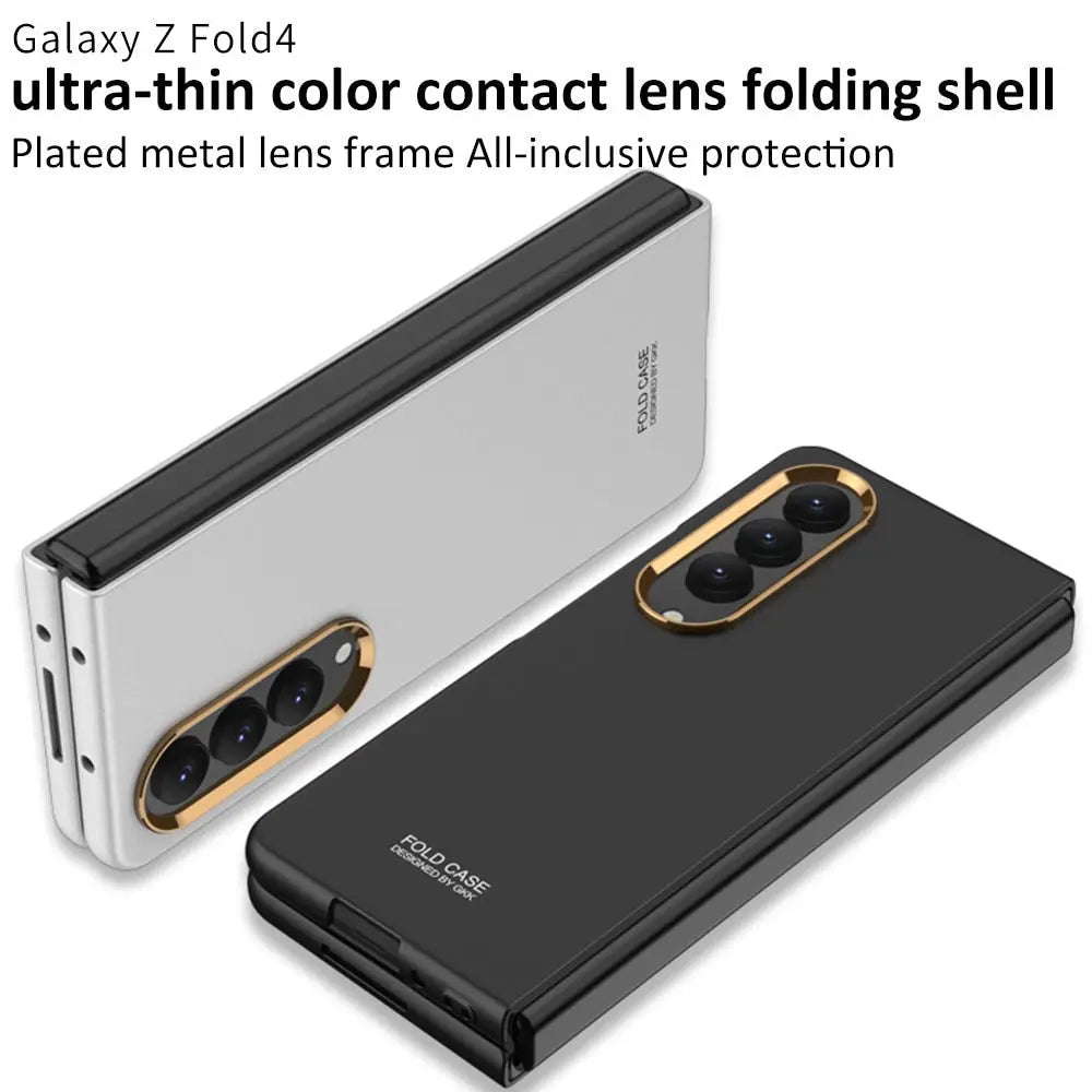 For Samsung Galaxy Z Fold 4 Ultra Thin Color Contact Lens Plated Metal Frame All-inclusive Protection Folding Cell Phone Cover - Pinnacle Luxuries