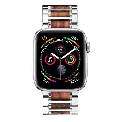 Premium Grade Wooden Steel Custom Apple Watch Band - Pinnacle Luxuries