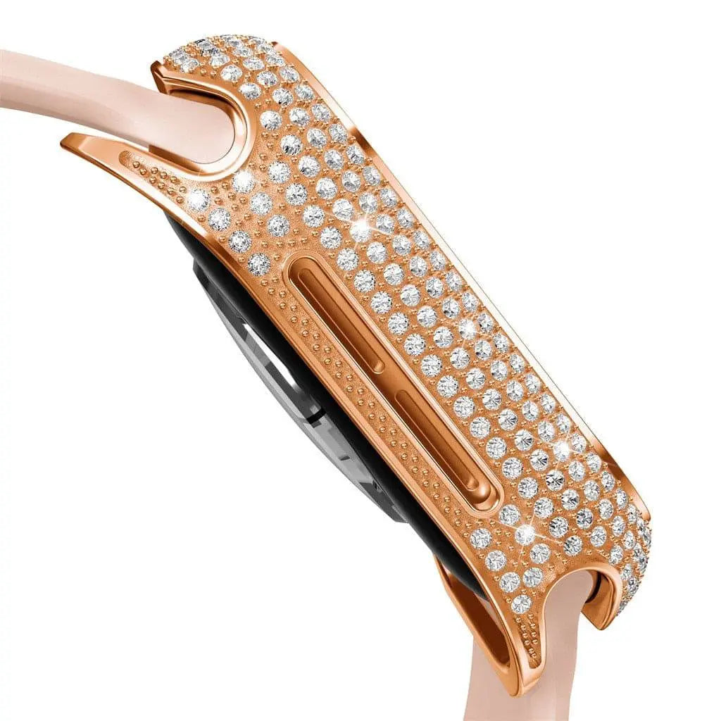 18 Karat Rose Gold Plated Screen Protector Case Bezel For Apple Watch SE Series 6 - Pinnacle Luxuries