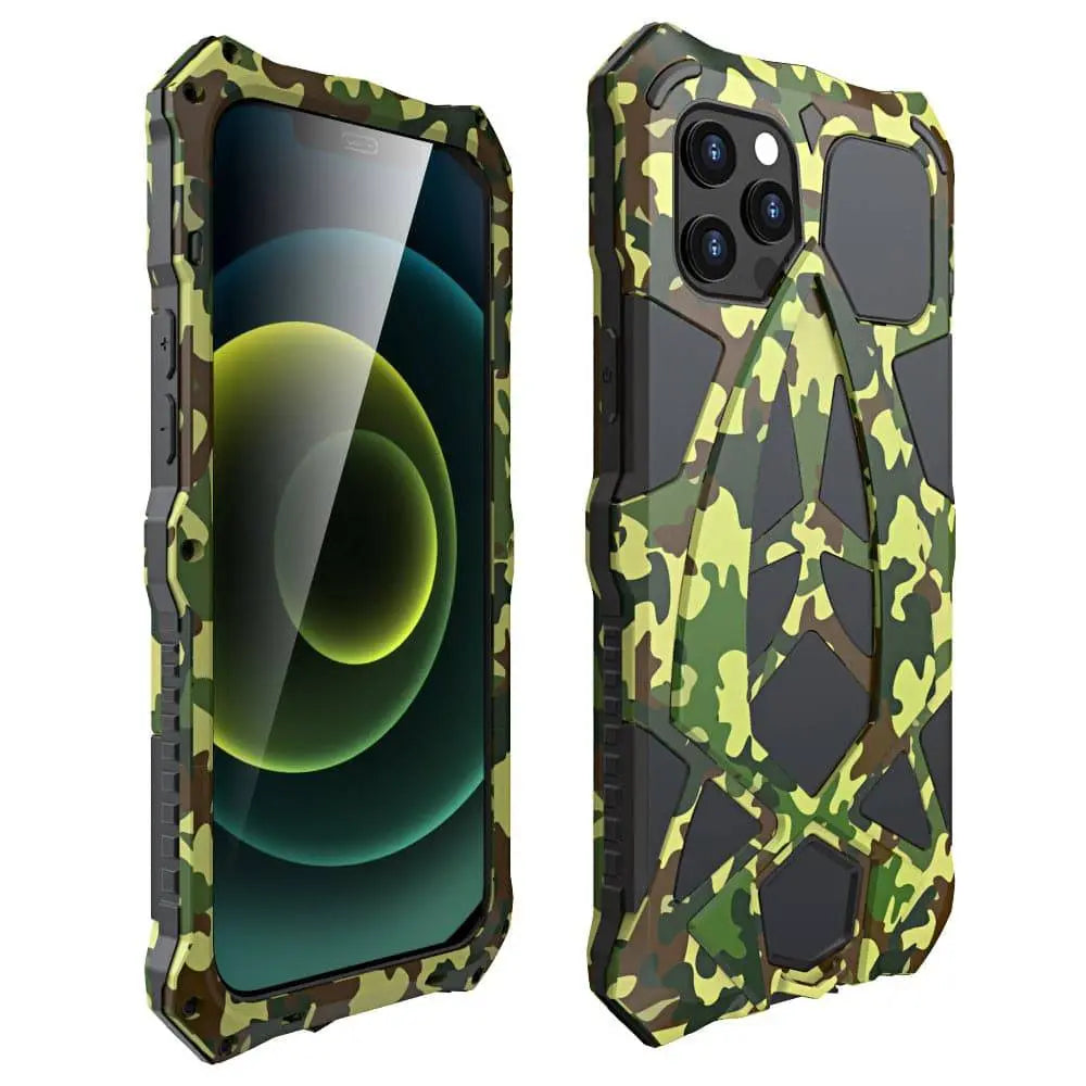 Miltary Grade Camo Metal Armor Case For iPhone 12 Pro Max 12 Mini - Pinnacle Luxuries