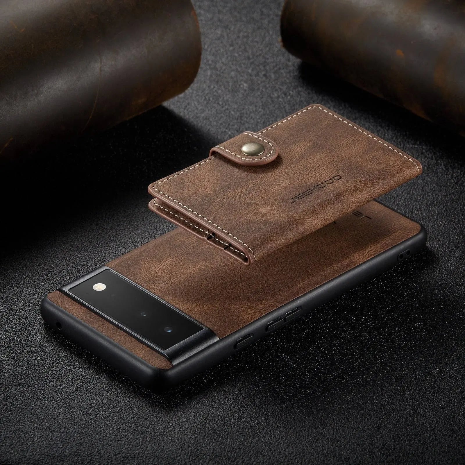 Custom Vintage Leather Wallet Case For Google Pixel 6 / 6 Pro - Pinnacle Luxuries